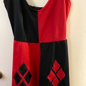 Harley quinn dc comics costume dress skater fit flare small